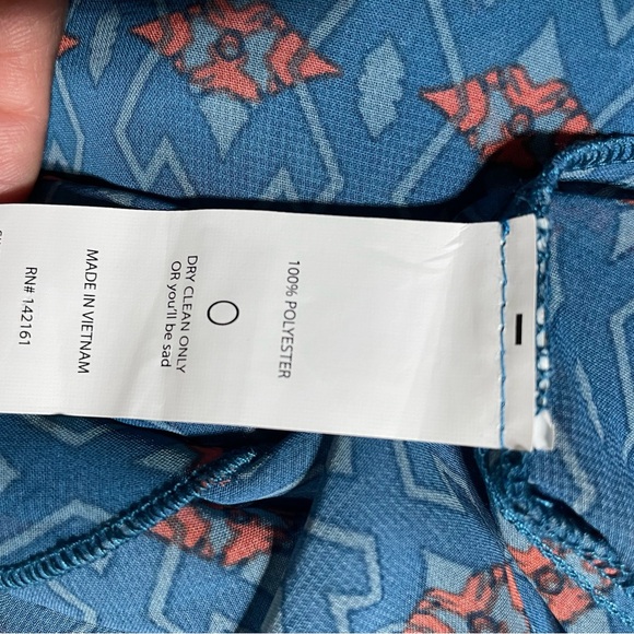 #0229 NWT LuLaRoe Blue & Orange Aztec Kimono w/ Bottom Fringe-S - Picture 5 of 7